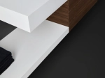 Plan de toilette suspendu, pour vasque à poser, L 50 à 201 x P 30 à 51 cm, finition lisse mate, 10 couleurs au choix, Anti bactérien, résine Akrytan®, Livraison Offerte.